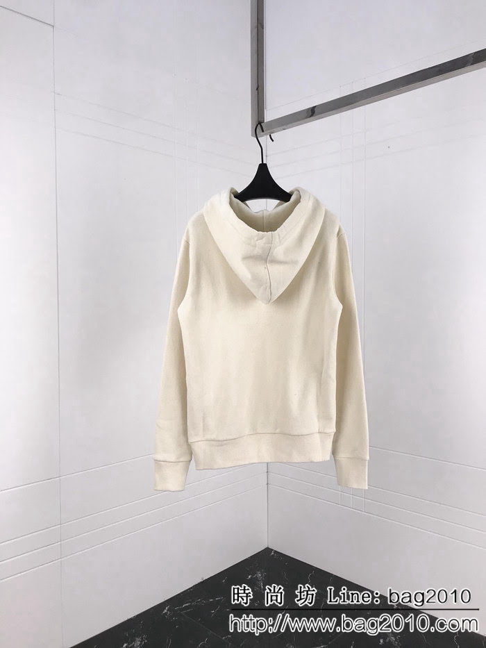 GUCCI古馳 18FW秋冬新款 OS版型 厚毛圈帽衫 做舊雙環G圖案 手工領口破壞 最高版本情侶款 ydi2293